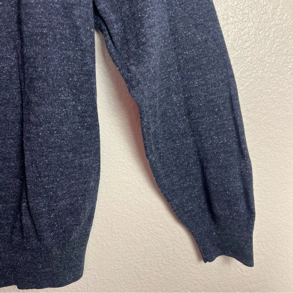 J.CREW Sweater Men’s M Cotton Silk Donegal Henley Pullover Blue‎ Flecked Preppy